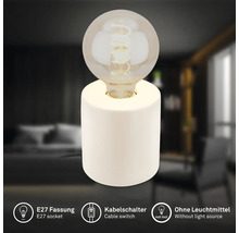 Tischleuchte mit E27 Fassung und Kabelschalter, ohne Leuchtmittel