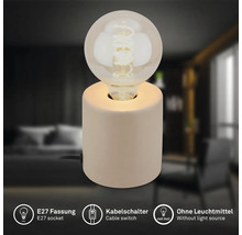 Dekorative Tischleuchte mit E27 Fassung, Kabelschalter, ohne Leuchtmittel