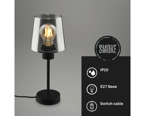 Tischleuchte mit Glasschirm, E27-Sockel und Kabel mit Schalter