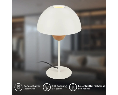 Tischleuchte mit E14 Fassung und Kabelschalter, Leuchtmittel nicht enthalten