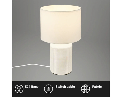 Tischleuchte mit Stoffschirm und E27 Fassung