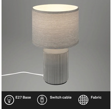 Tischleuchte mit Lampenschirm aus Stoff und E27-Fassung