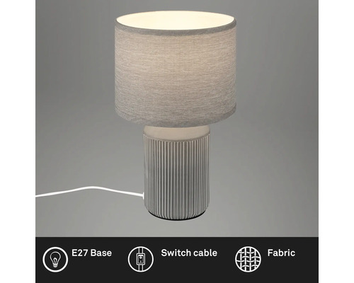 Tischleuchte mit Lampenschirm aus Stoff und E27-Fassung