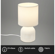 Tischleuchte mit E14 Fassung, Schalterkabel und Stoffschirm