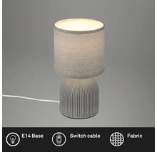 Tischleuchte mit Stoffschirm und E14 Fassung