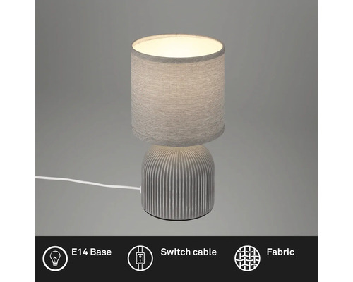 Tischleuchte mit Stoffschirm und E14 Fassung