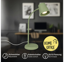 Schwenkbare Schreibtischleuchte mit Kabelschalter und GU10 Fassung