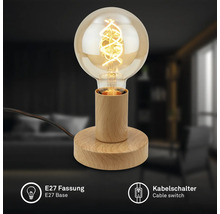 Tischleuchte mit E27 Fassung und Kabelschalter