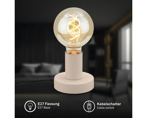 Tischleuchte mit E27 Fassung und Kabelschalter