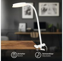 Schreibtischlampe mit Klemme zur Befestigung und Schalter