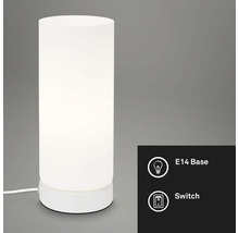 Weisse Tischleuchte mit E14 Fassung und Schalter