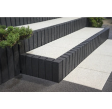 Escalier extérieur avec marches massives et bordure