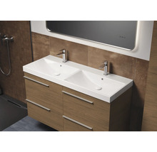 Meuble-lavabo double avec meuble sous-lavabo et miroir dans la salle de bain