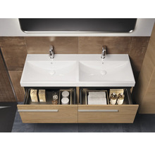 Meuble sous-lavabo double avec deux tiroirs dans la salle de bain