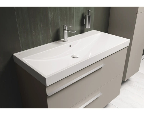 Meuble sous-lavabo avec lavabo, robinet et distributeur de savon