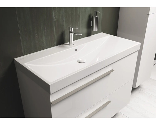 Meuble sous-lavabo avec lavabo, robinet et distributeur de savon