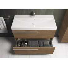 Meuble sous-lavabo avec tiroir et lavabo blanc