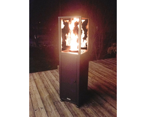 Chauffage de terrasse avec jeu de flammes pour l'extérieur