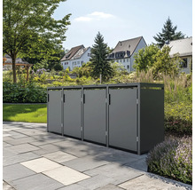 Cache-conteneurs à ordures en métal dans le jardin