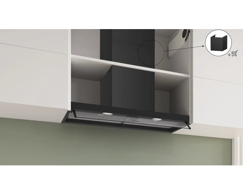 Dunstabzugshaube unter Küchenschrank mit optionalem Schachtaufsatz