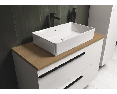 Meuble-lavabo de salle de bain avec vasque à poser et tiroirs