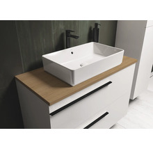 Meuble-lavabo avec vasque à poser, tiroirs et robinetterie