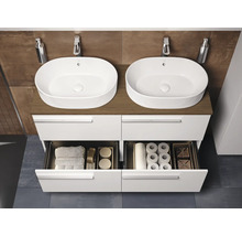 Meuble de salle de bains avec deux lavabos, meuble bas avec tiroirs