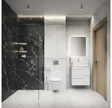 Modernes Badezimmer mit Dusche, Toilette und Waschbecken