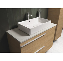 Meuble sous-lavabo avec vasque à poser dans une salle de bain
