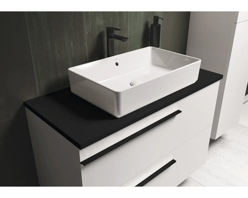 Meuble-lavabo avec vasque à poser dans la salle de bains