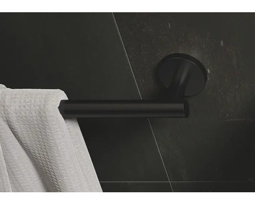Porte-serviettes noir avec serviette
