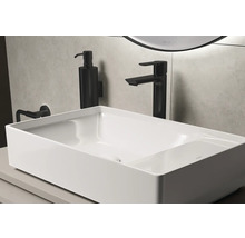 Lavabo de salle de bains moderne avec robinet et distributeur de savon