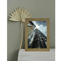 Cadre photo décoratif avec motif de gratte-ciel et fleur séchée