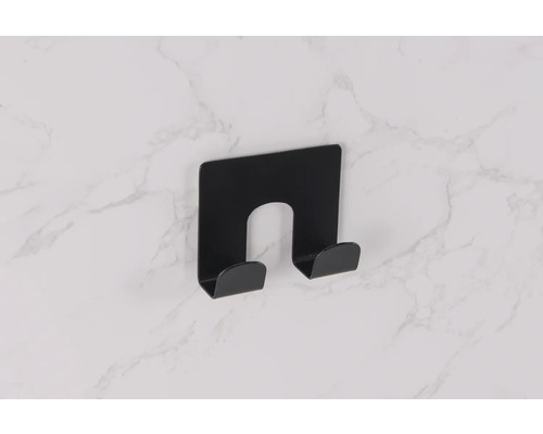 Schwarzer Handtuchhalter zur Wandmontage