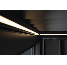 Gros plan de l'éclairage LED d'un pavillon.