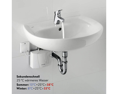Lavabo avec robinet et chauffe-eau instantané électronique