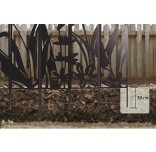 Clôture de jardin avec motif de plantes et profondeur de fixation de 30 centimètres dans le sol