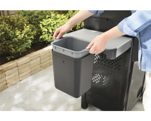 Abfallbehälter für Grill mit herausnehmbarem Inneneimer