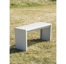 Banc de jardin en métal avec assise nervurée à l'extérieur