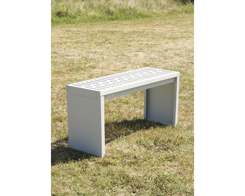 Banc de jardin en métal avec assise nervurée à l'extérieur