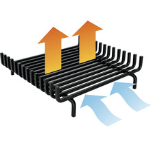 Bûche de foyer en métal avec des flèches de chaleur montantes pour le stockage du bois de cheminée