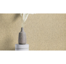 Papier peint intissé beige avec motif linéaire et vase comme décoration