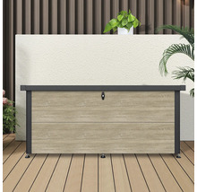 Coffre de rangement en bois avec couvercle verrouillable pour ranger les articles de jardin