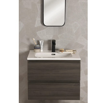 Meuble sous-lavabo avec lavabo, robinet et miroir