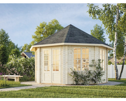Pavillon de jardin avec toit dans le jardin