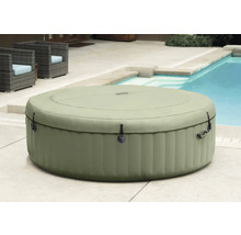 Jacuzzi rond gonflable de la marque Intex avec couverture dans le jardin