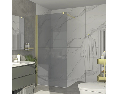 Badezimmer mit Duschkabine, Waschtisch und Toilette im modernen Design