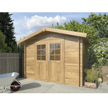 Abri de jardin avec double porte et fenêtres