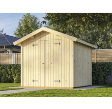 Abri de jardin en bois avec double porte dans le jardin