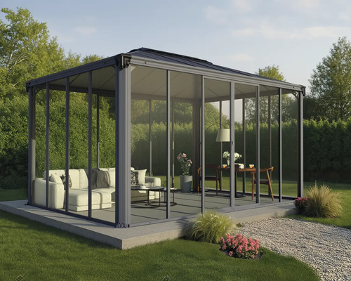 Pavillon de jardin indépendant avec mobilier.